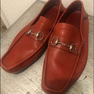 Men’s Red Gucci’s shoes, size 42 1/2. They are very soft leather.